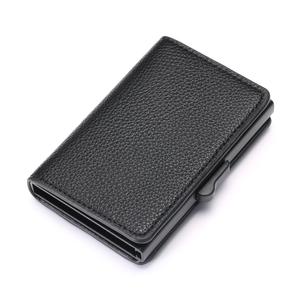 PUHA  FEKETE BŐR  RFID BLOKKOLÓS MINI PÉNZTÁRCA