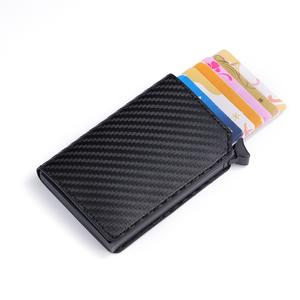 KARBON MINTÁS FEKETE RFID BLOKKOLÓS MINI PÉNZTÁRCA