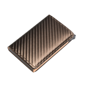 KARBON MINTÁS BARNA RFID BLOKKOLÓS MINI PÉNZTÁRCA