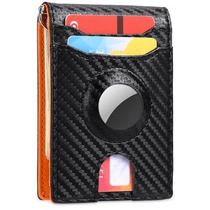 AIRTAG-TARTÓS FEKETE, ORANGE RFID BLOKKOLÓS MINI PÉNZTÁRCA 
