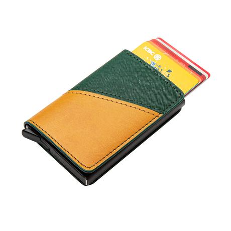 SÁRGA-ZÖLD RFID BLOKKOLÓS MINI PÉNZTÁRCA